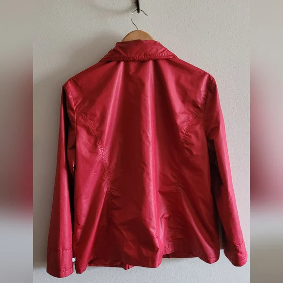 Chico's Zenergy Windbreaker Light Jacket Packable Hood, Women's XL, Cherry Red - Picture 10 of 13